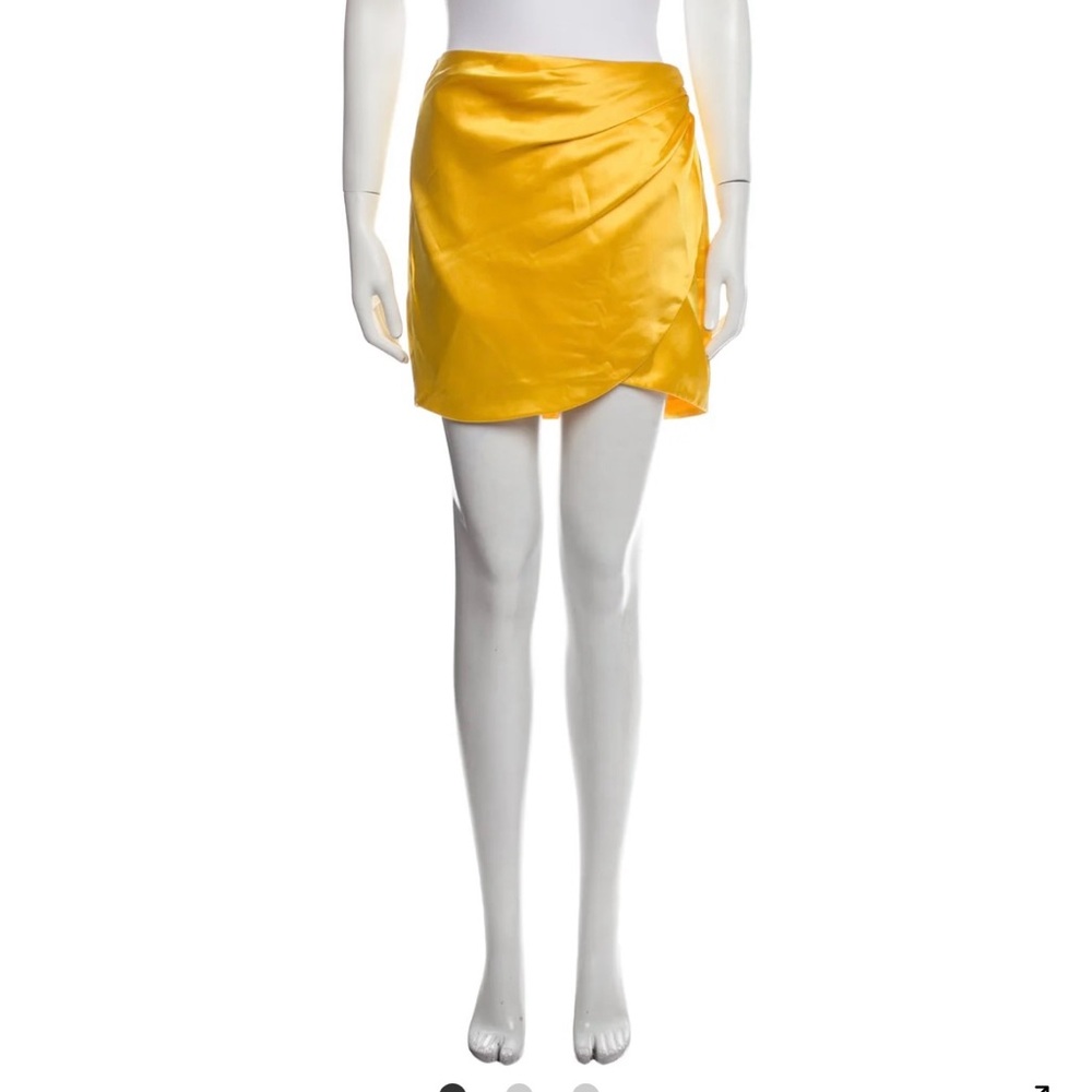 The Sei Satin Mini Skirt in Vibrant Yellow